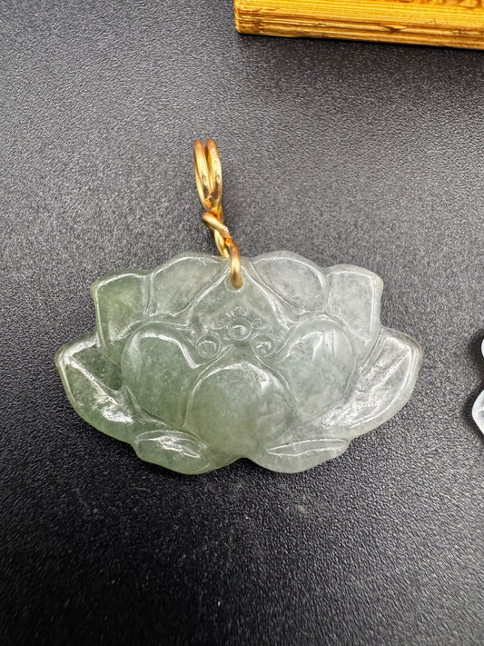 Icy Jade Lotus Pendant