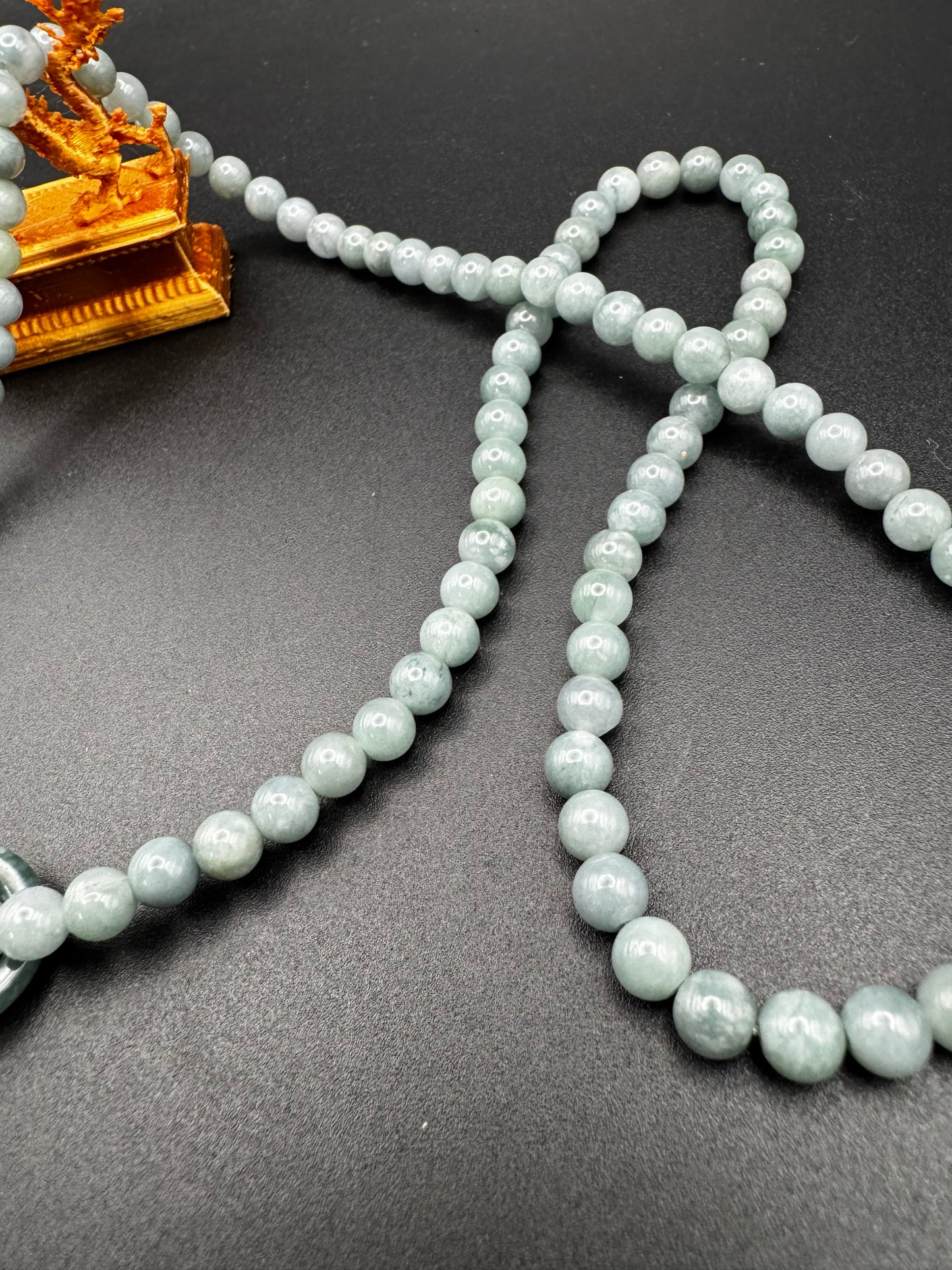 Blue Water Jade Bead Necklace