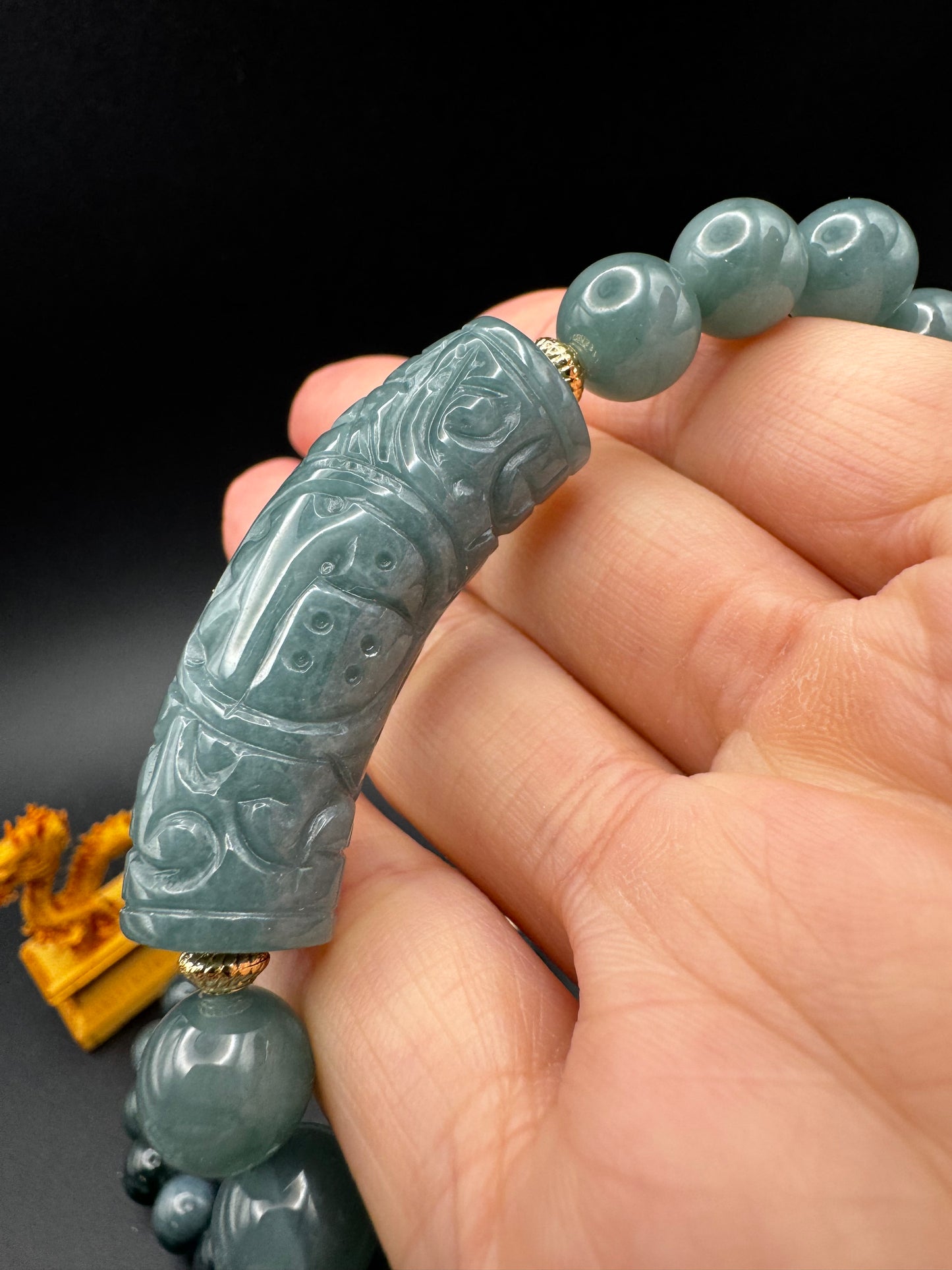 Blue Water Jade Half Bangle