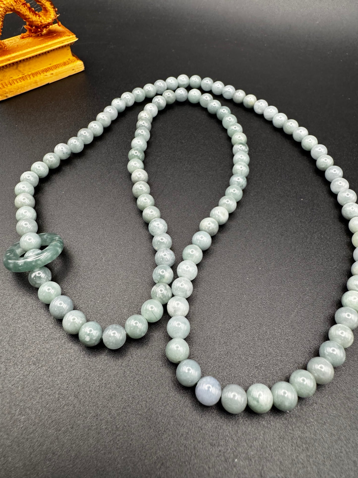 Blue Water Jade Bead Necklace