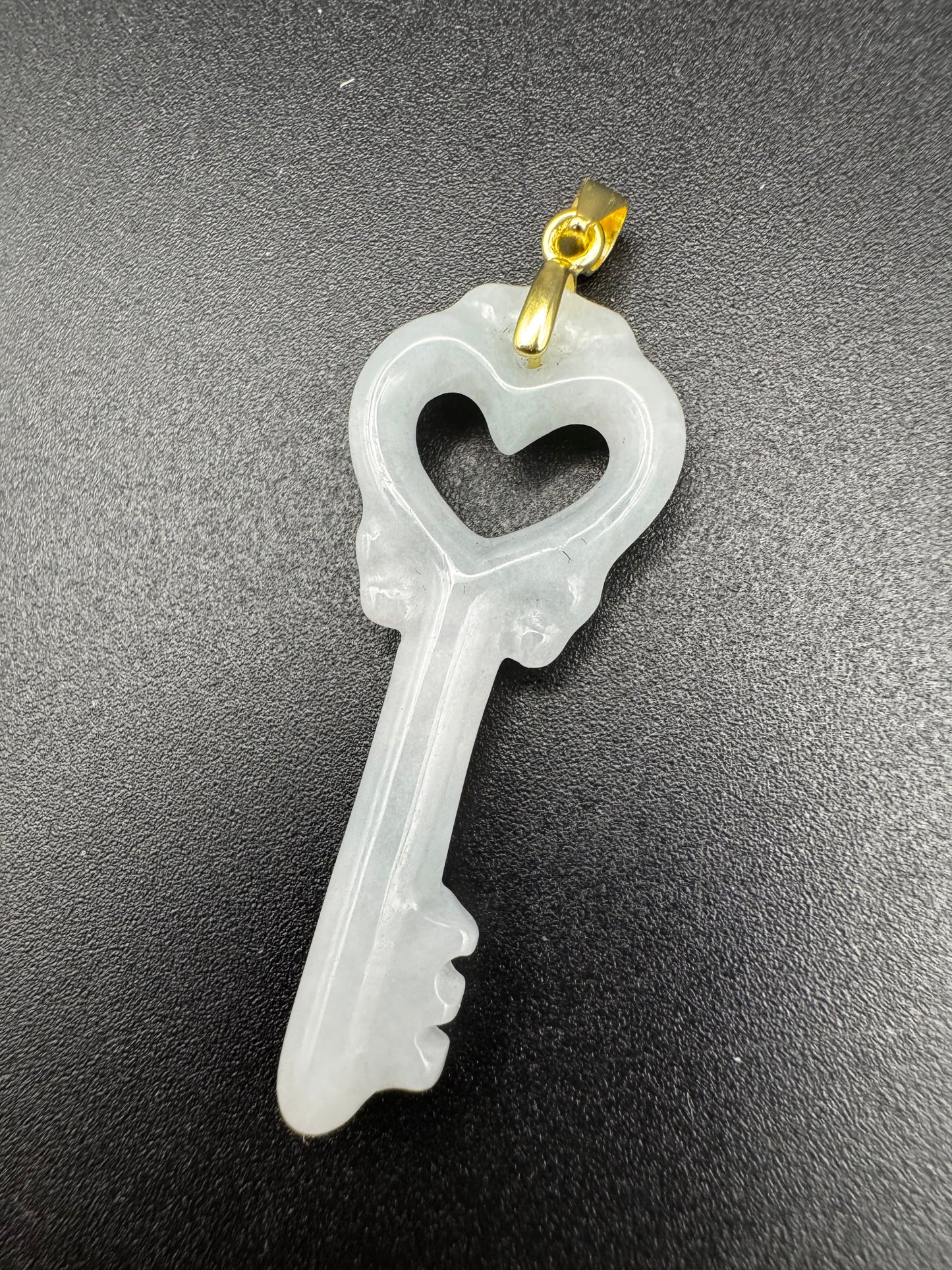Jade Heart Key Pendant