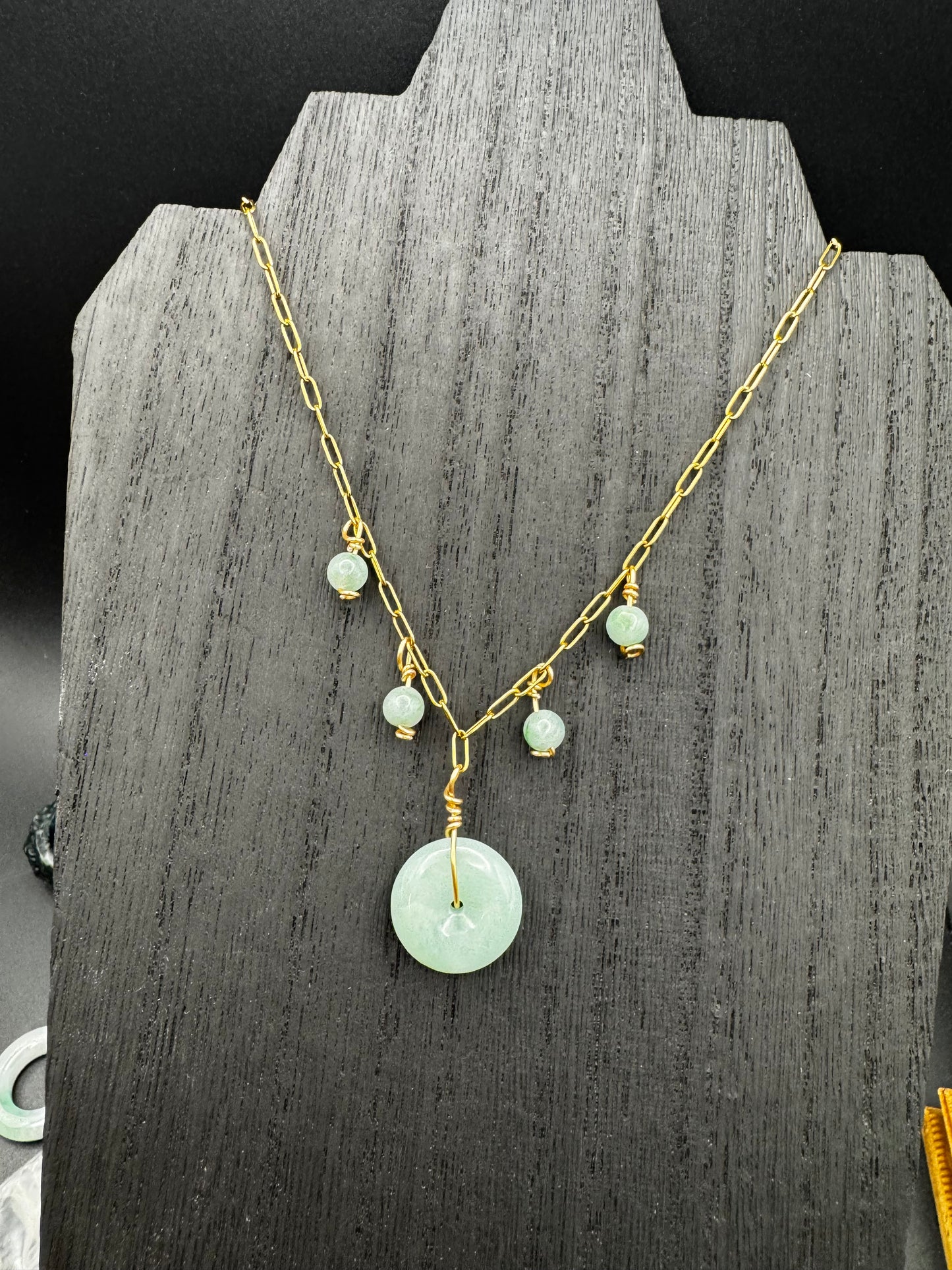 Jade Donut Drop Necklace