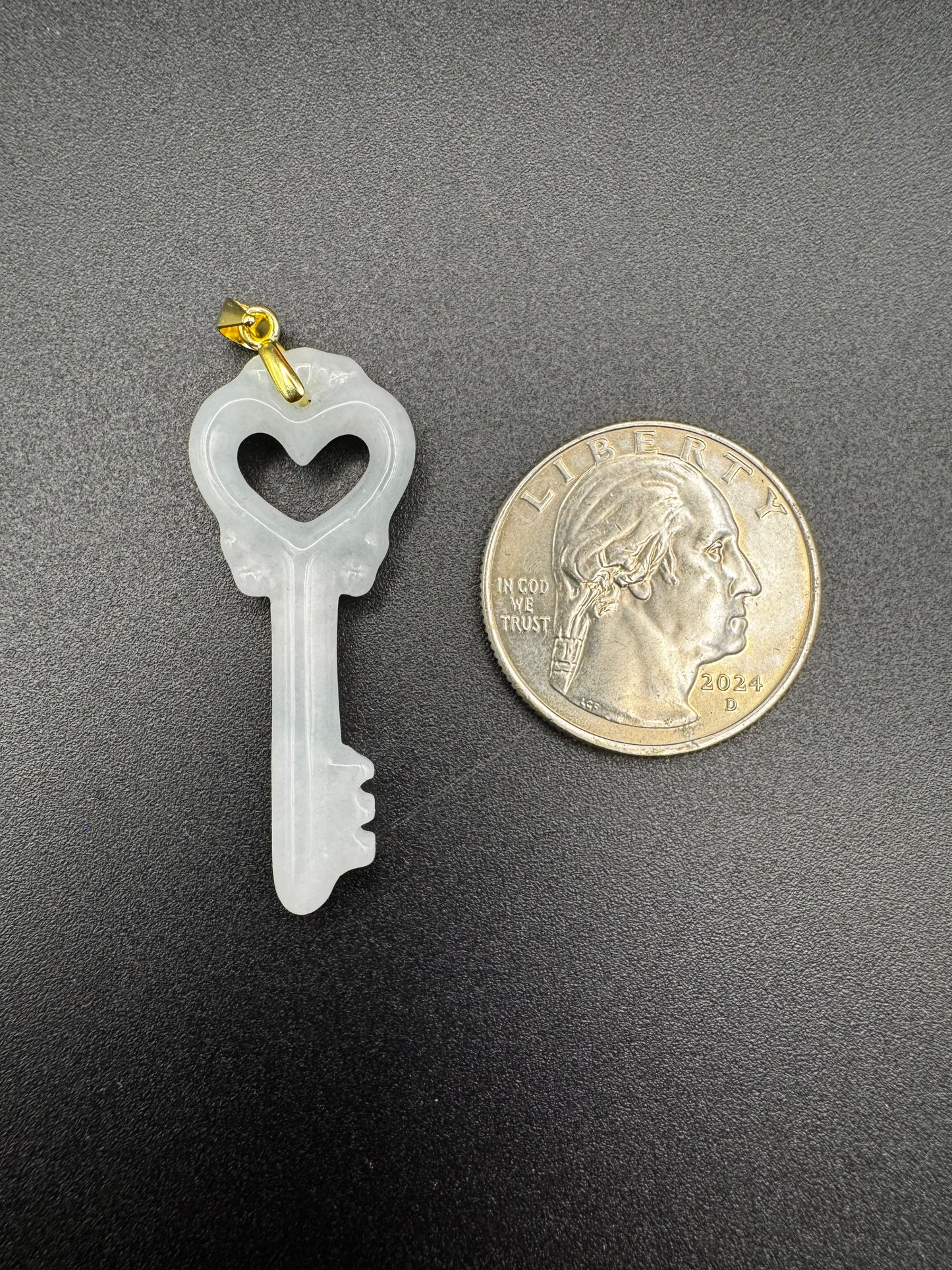 Jade Heart Key Pendant