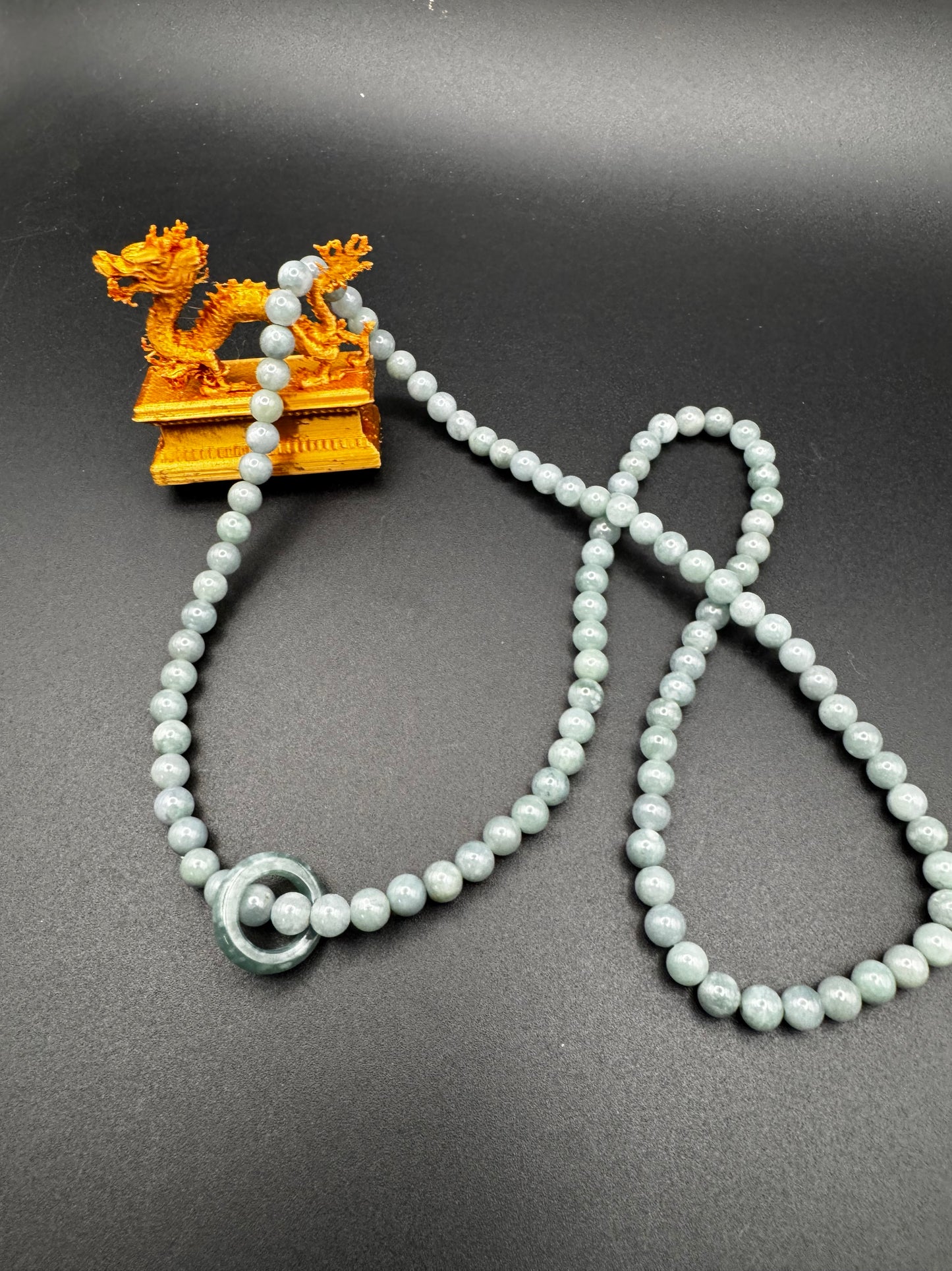 Blue Water Jade Bead Necklace