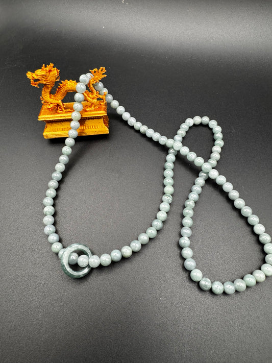 Blue Water Jade Bead Necklace