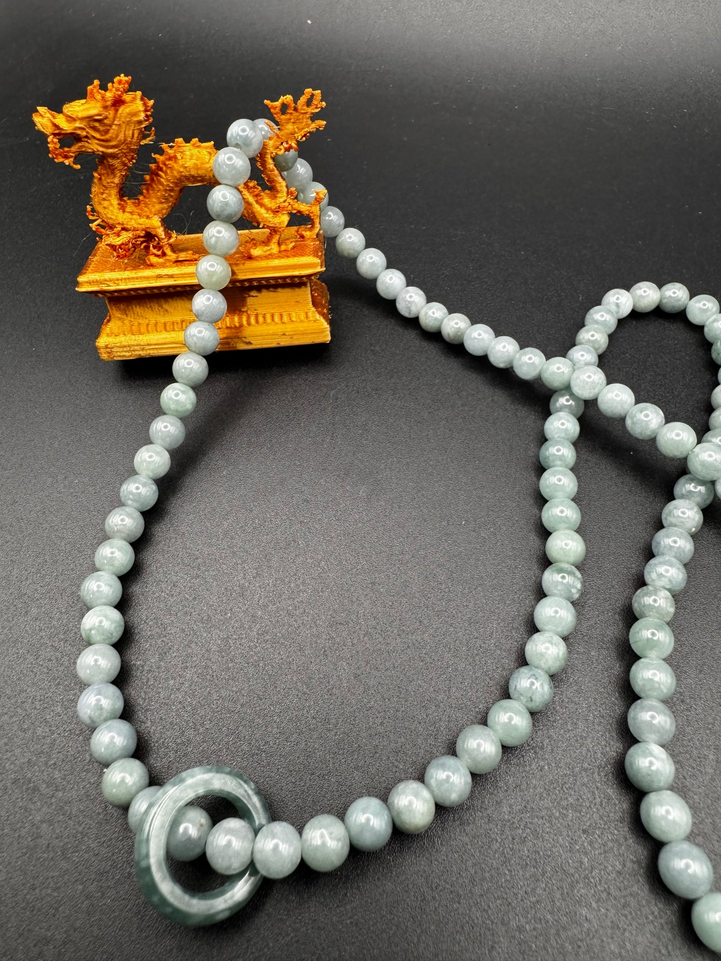 Blue Water Jade Bead Necklace