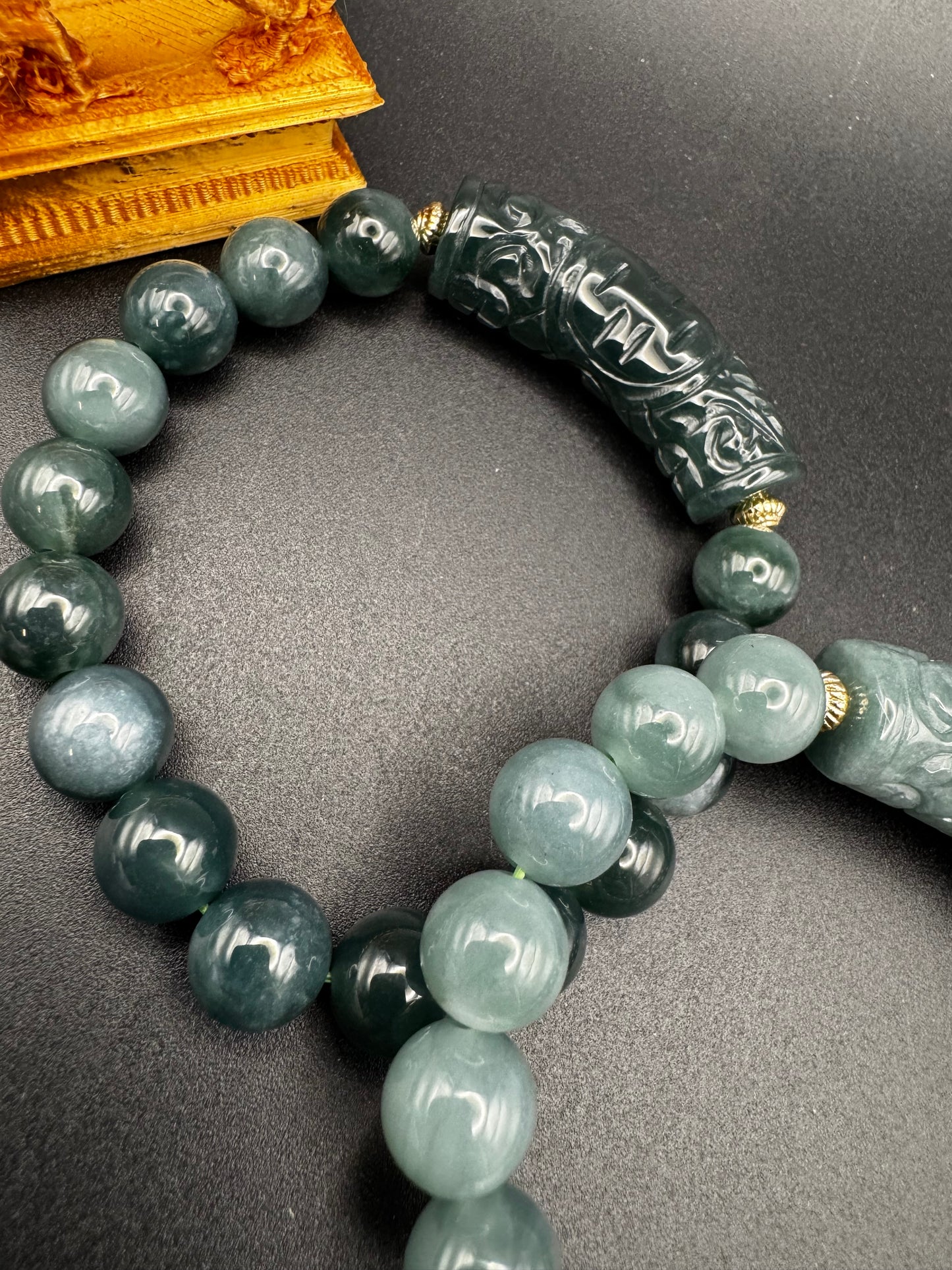 Blue Water Jade Half Bangle