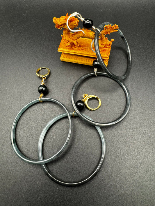 Jade Hoop Earrings