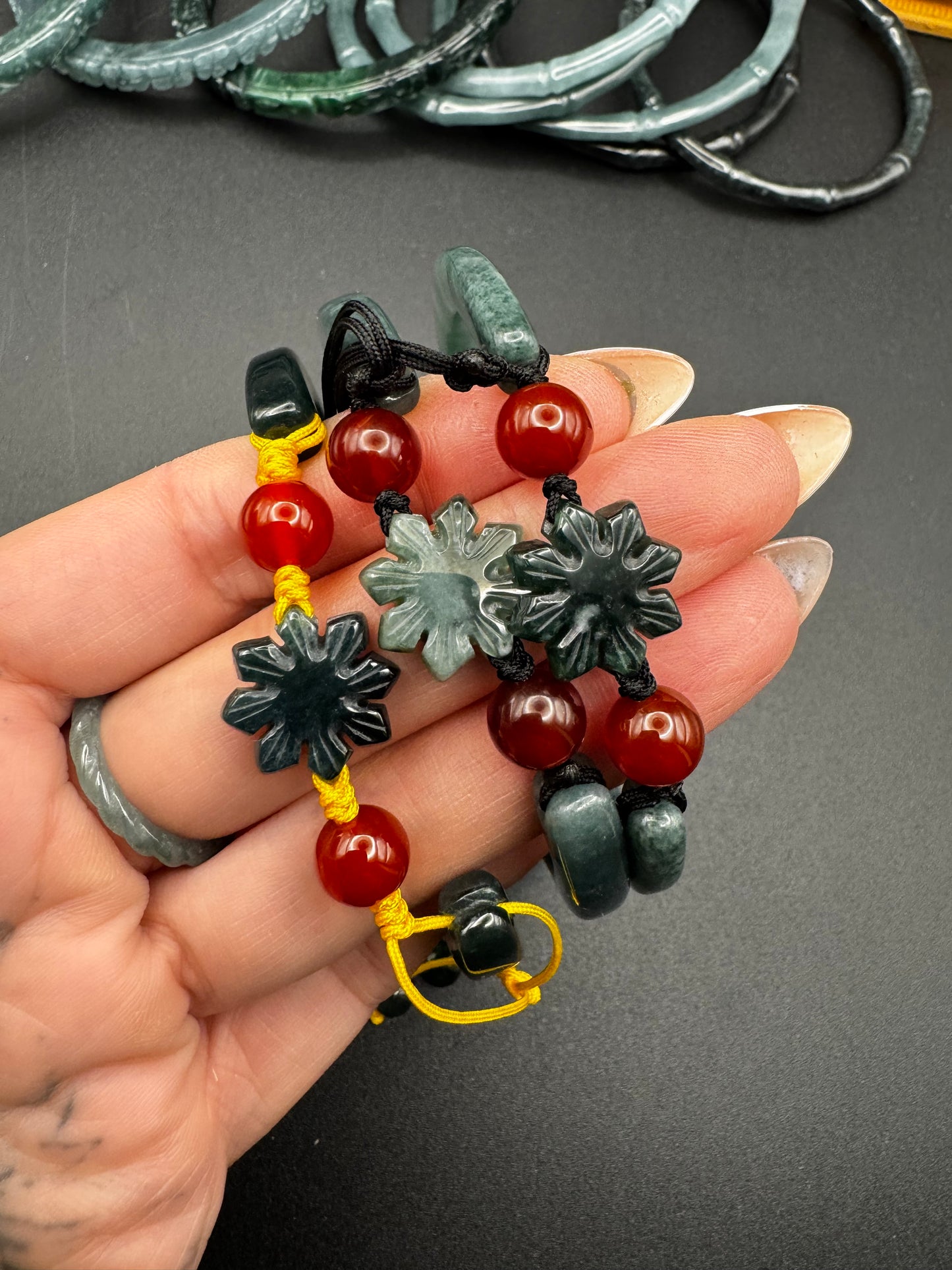 Blue Water Jade Filipino Sun Half Bangle