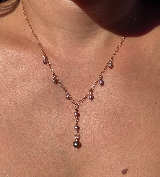Fresh water pearls on a gold filled chain