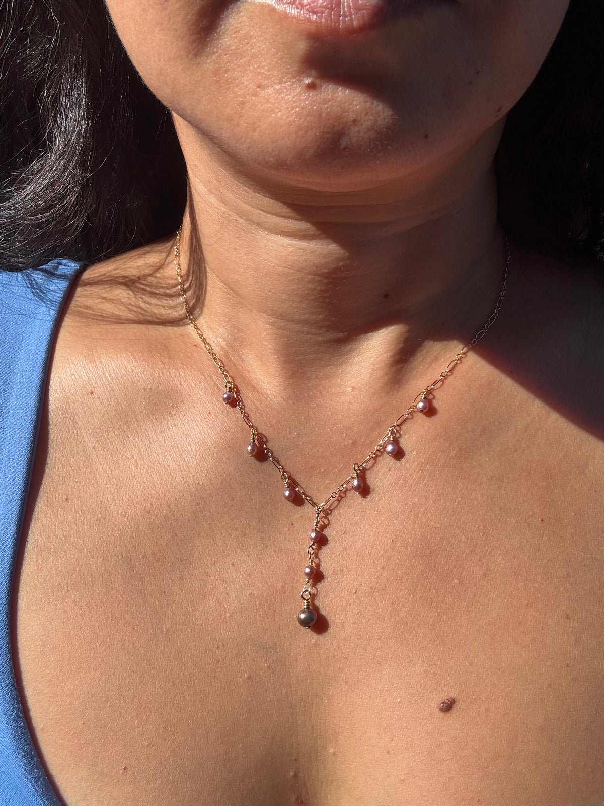 Fresh water pearls on a gold filled chain