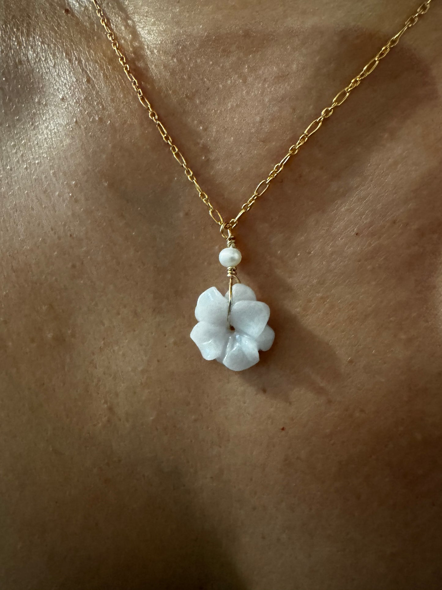 Jade Plumeria on Gold Filled