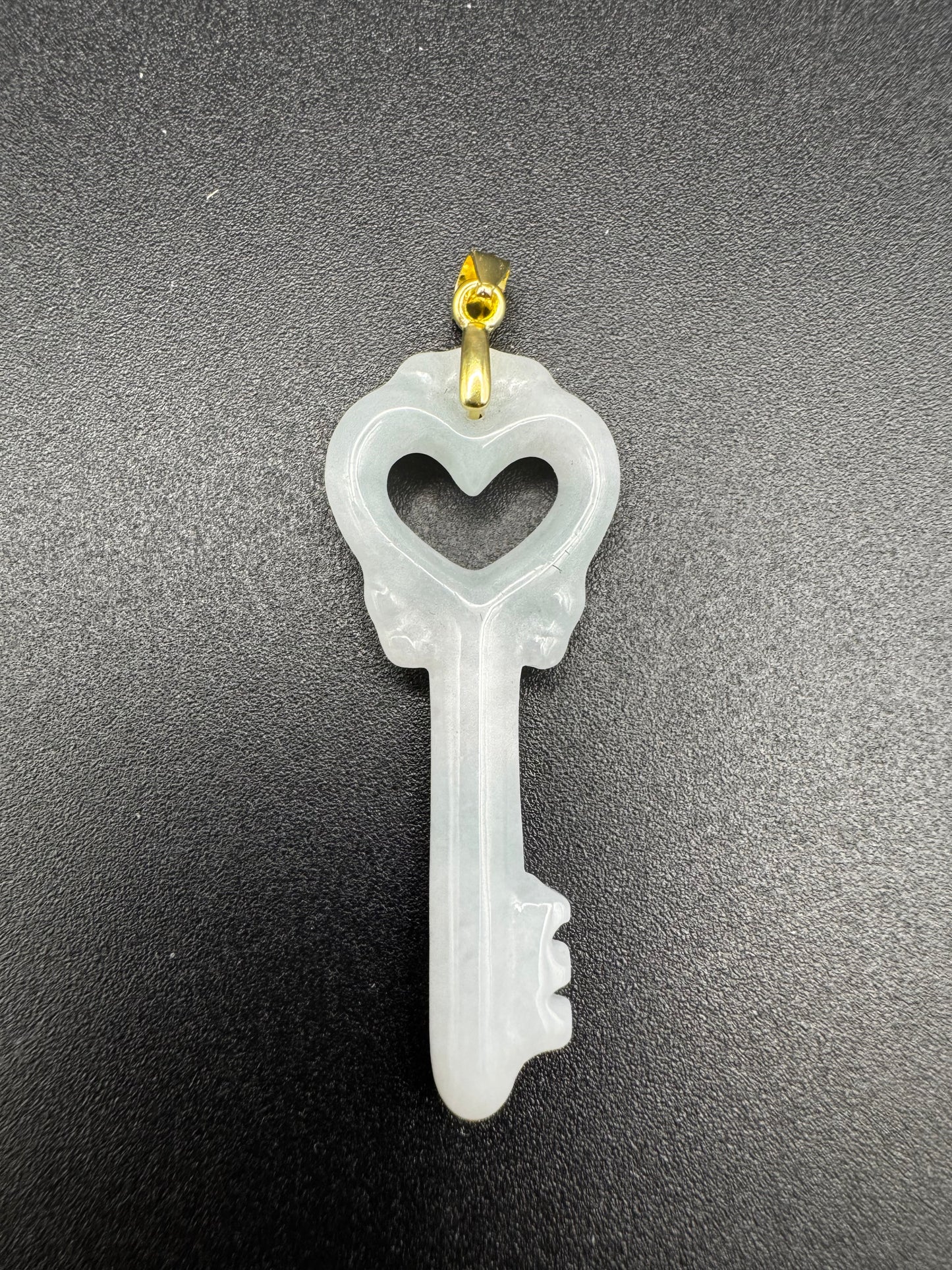 Jade Heart Key Pendant