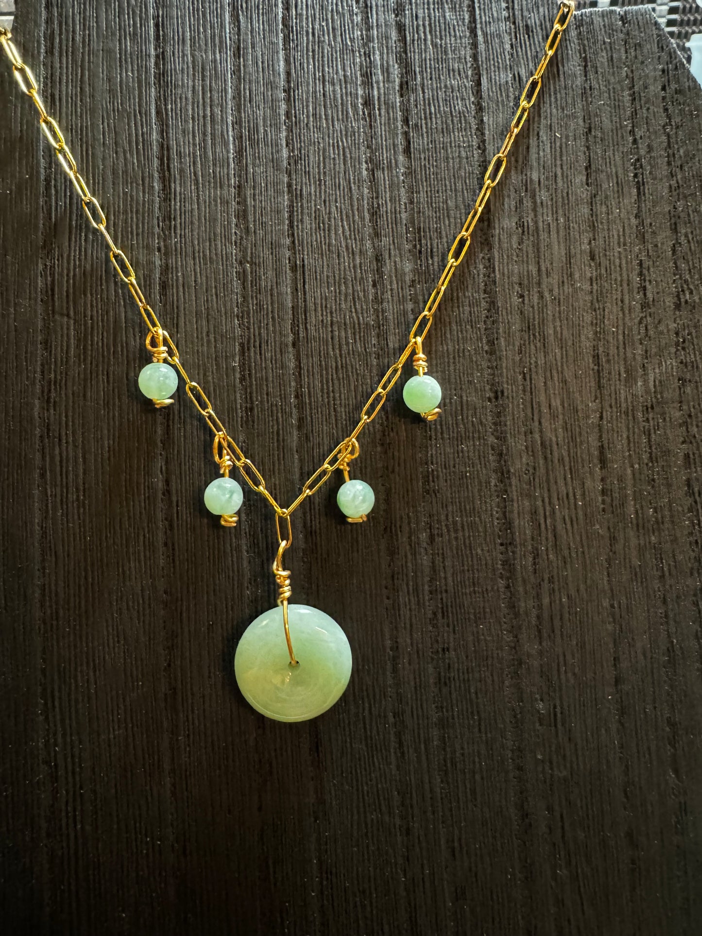 Jade Donut Drop Necklace