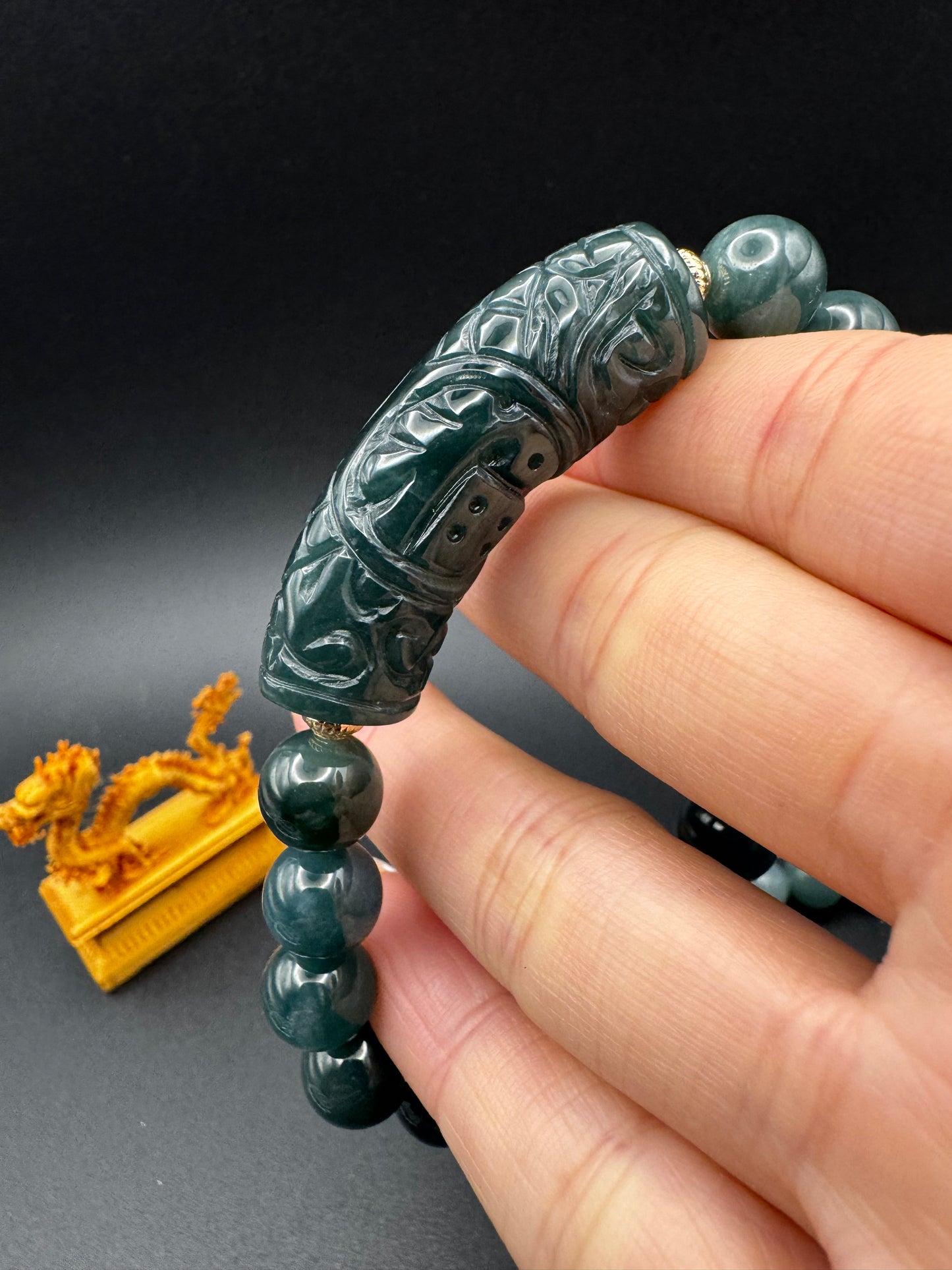 Blue Water Jade Half Bangle