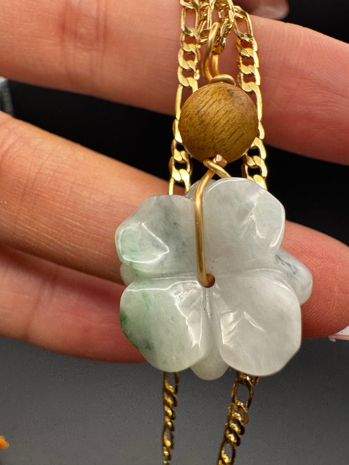Jade Plumeria Pendant