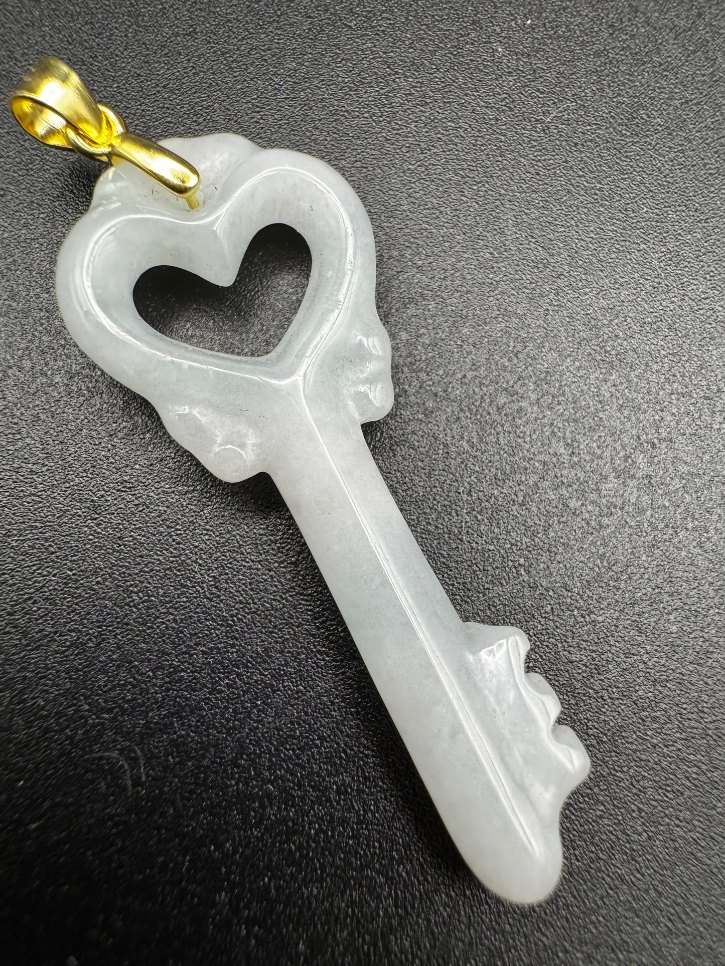 Jade Heart Key Pendant