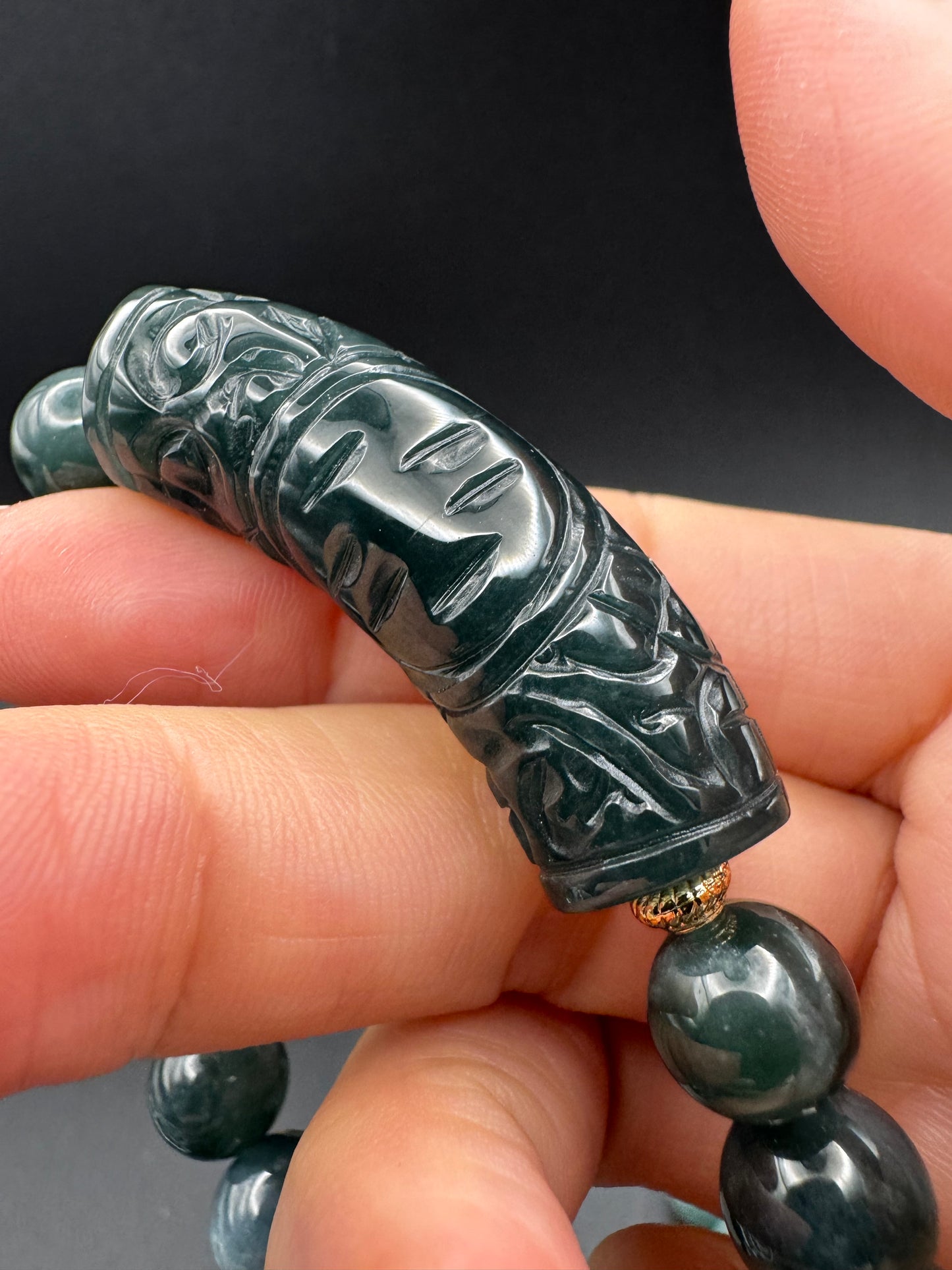 Blue Water Jade Half Bangle