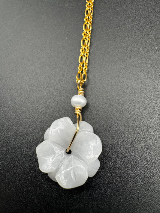 Jade Plumeria on Gold Filled