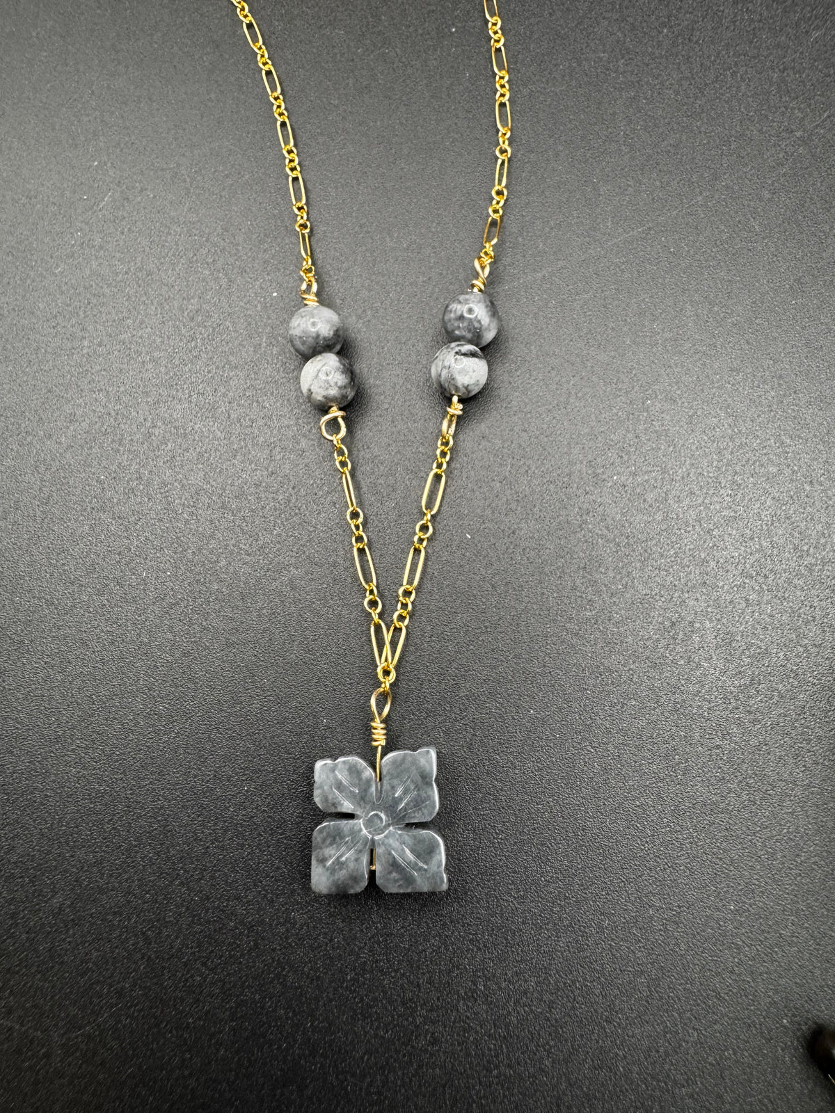 Wuji Jade on gold filled necklace