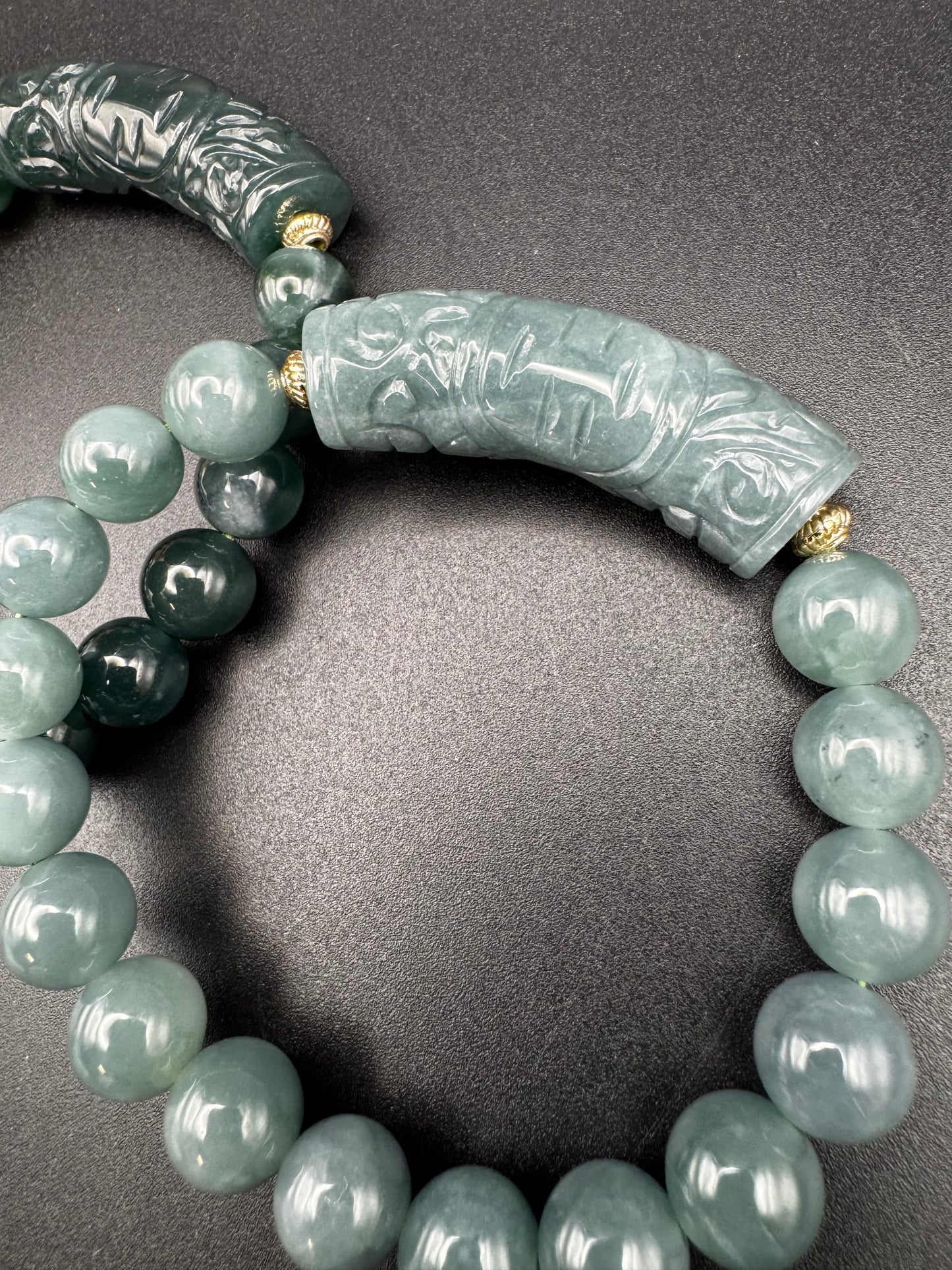 Blue Water Jade Half Bangle