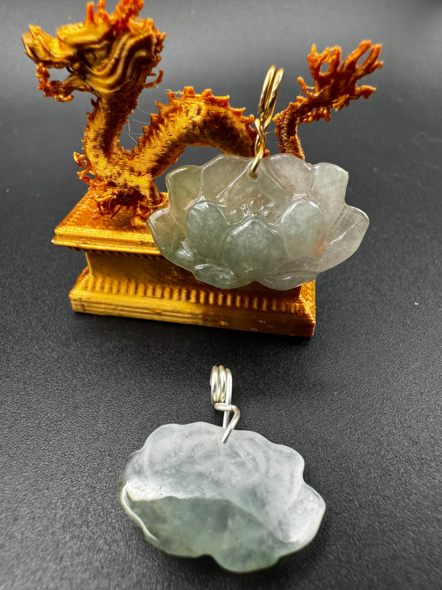 Icy Jade Lotus Pendant