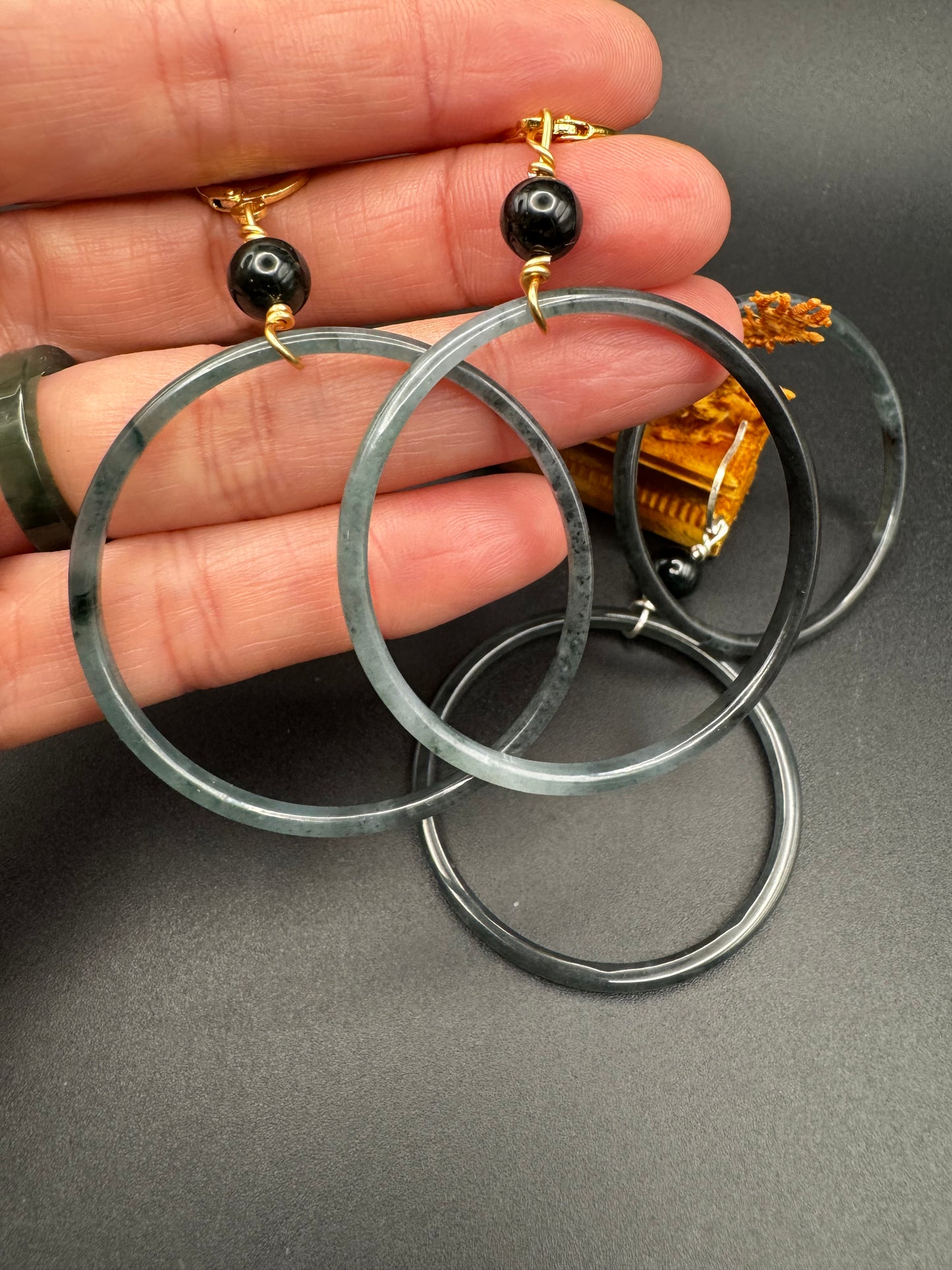 Jade Hoop Earrings